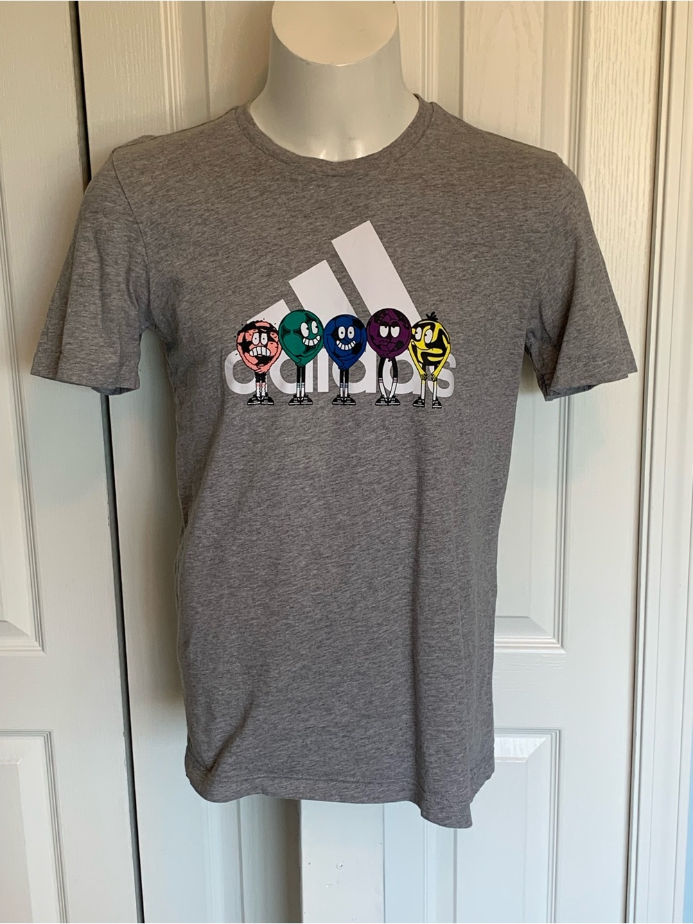 Adidas Soccer Gray Graphic Crewneck T-Shirt - Men's